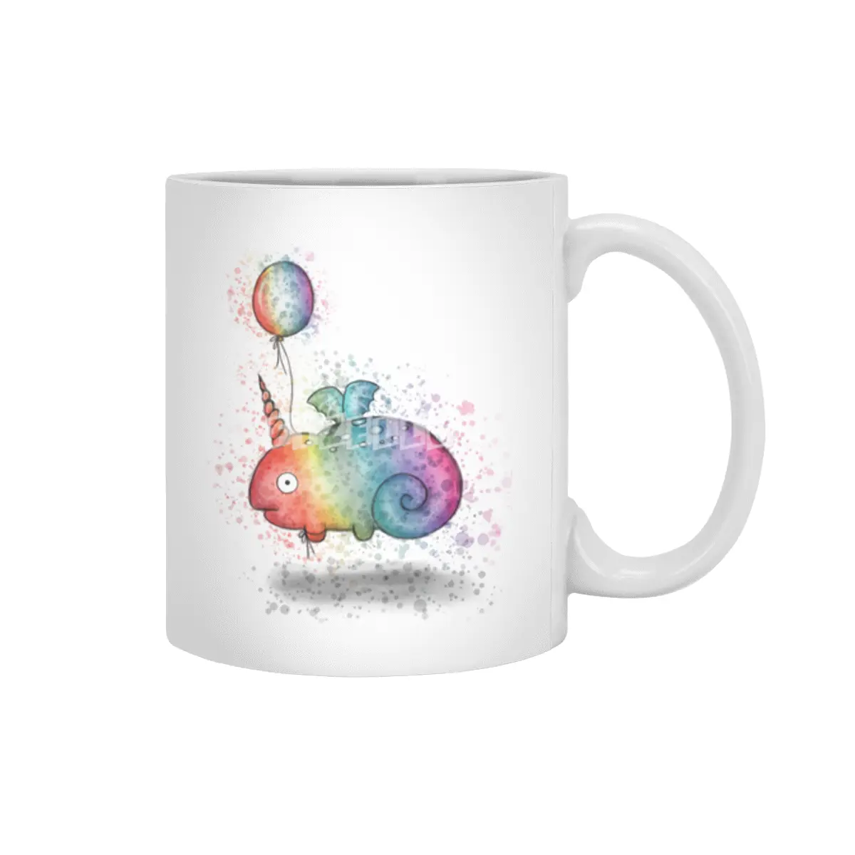 Rainbow Chameleon Narwhal Bat Beyaz Kupa