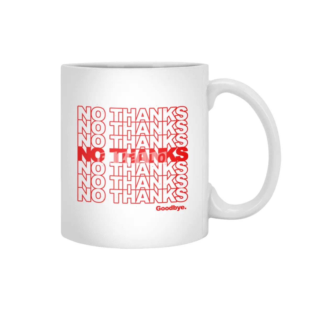 No Thanks (red) Beyaz Kupa