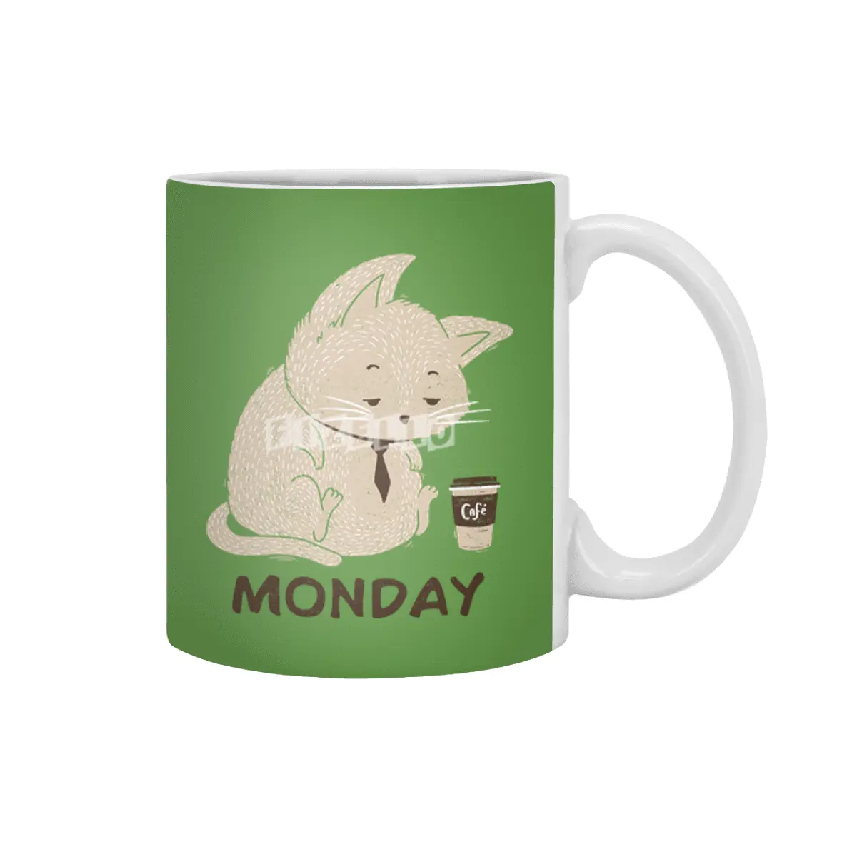 Monday Cat Beyaz Kupa