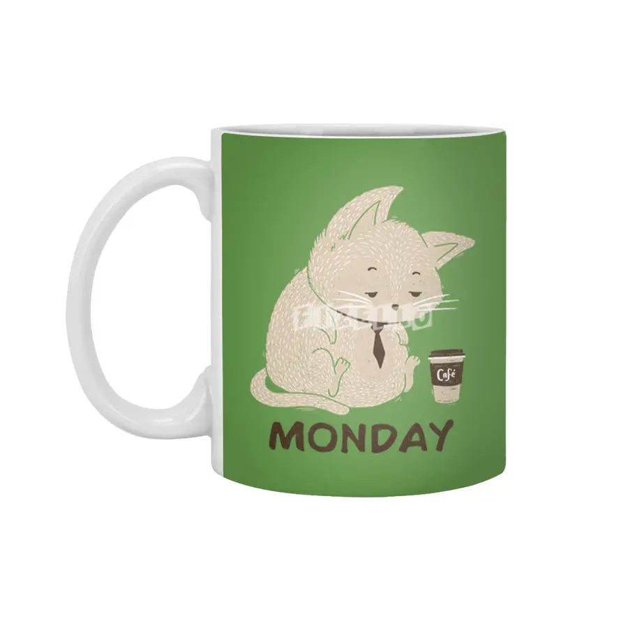 Monday Cat Beyaz Kupa