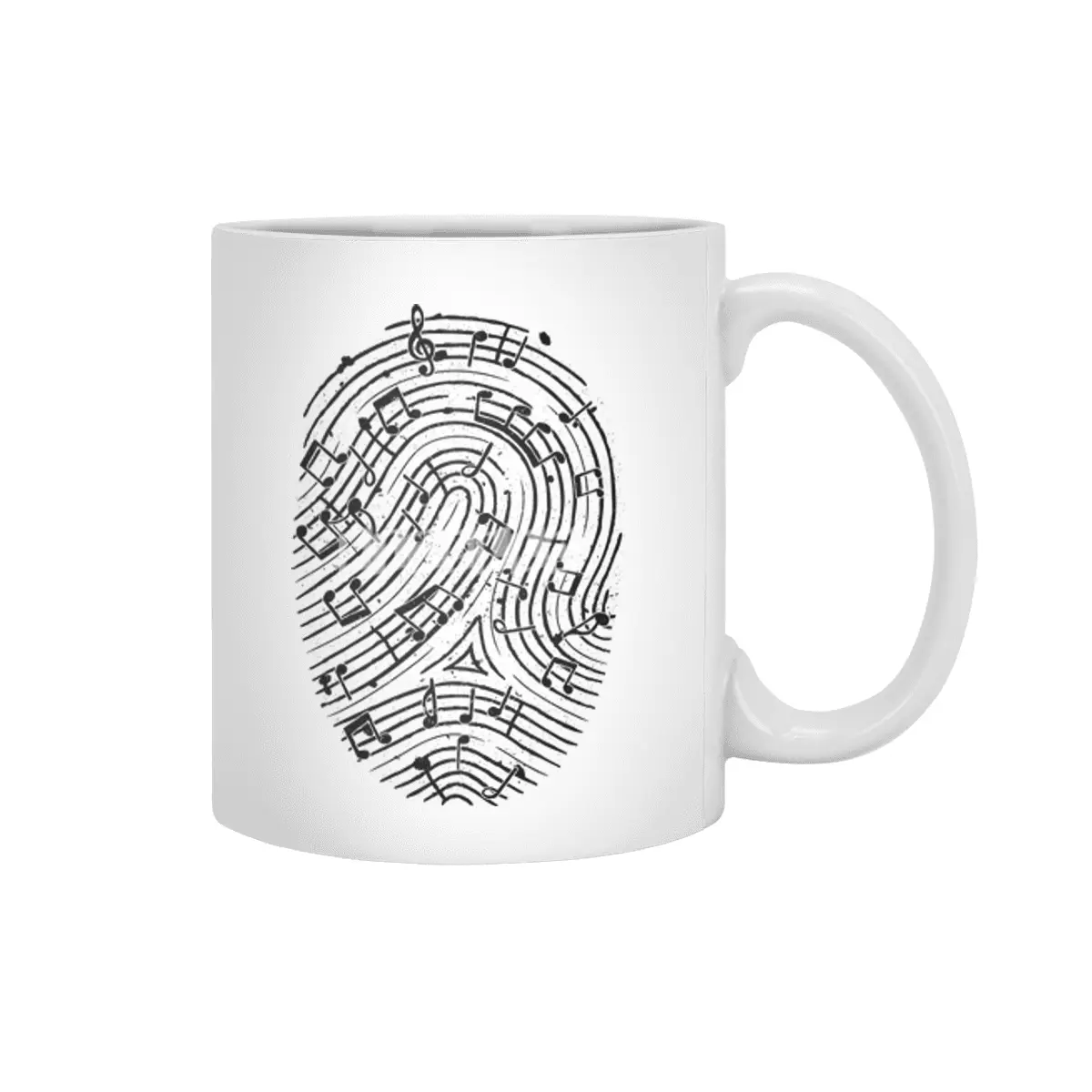 Musical Fingerprint Beyaz Kupa