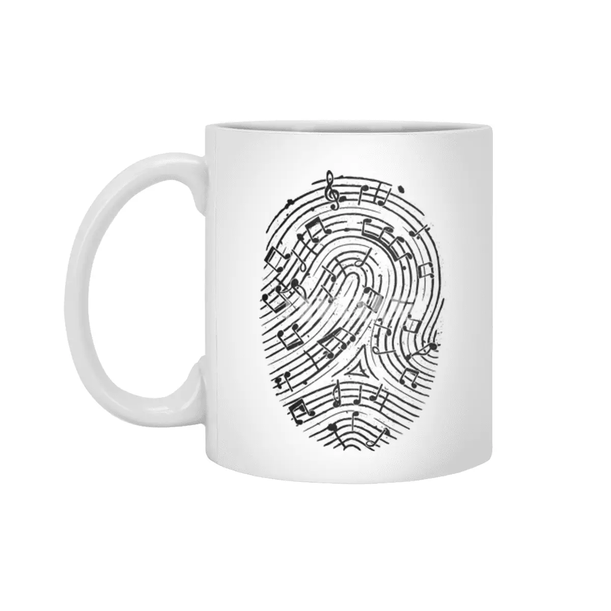 Musical Fingerprint Beyaz Kupa