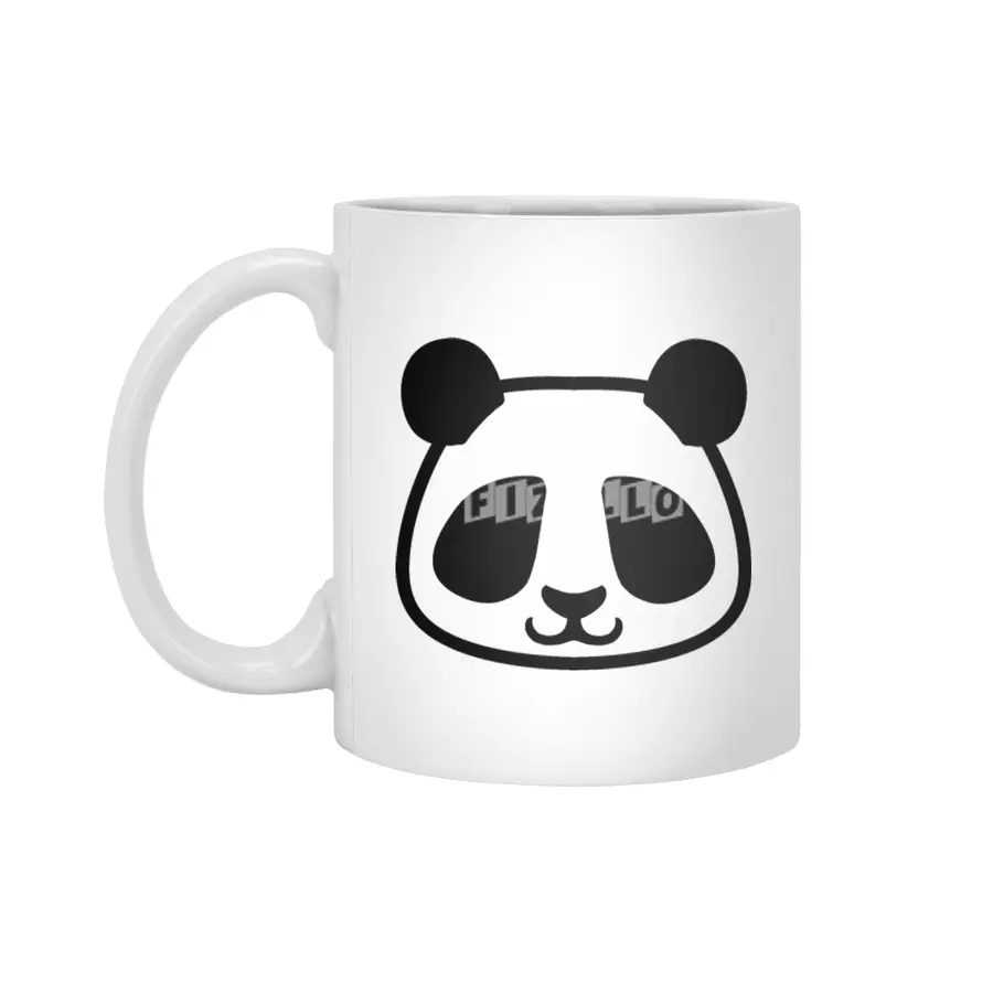 Panda Black and White Minimalist Pictogram Beyaz Kupa
