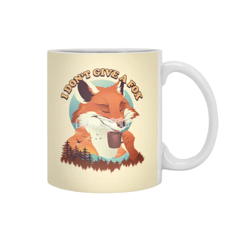 Drink Coffee and Don't Give a Fox Beyaz Kupa