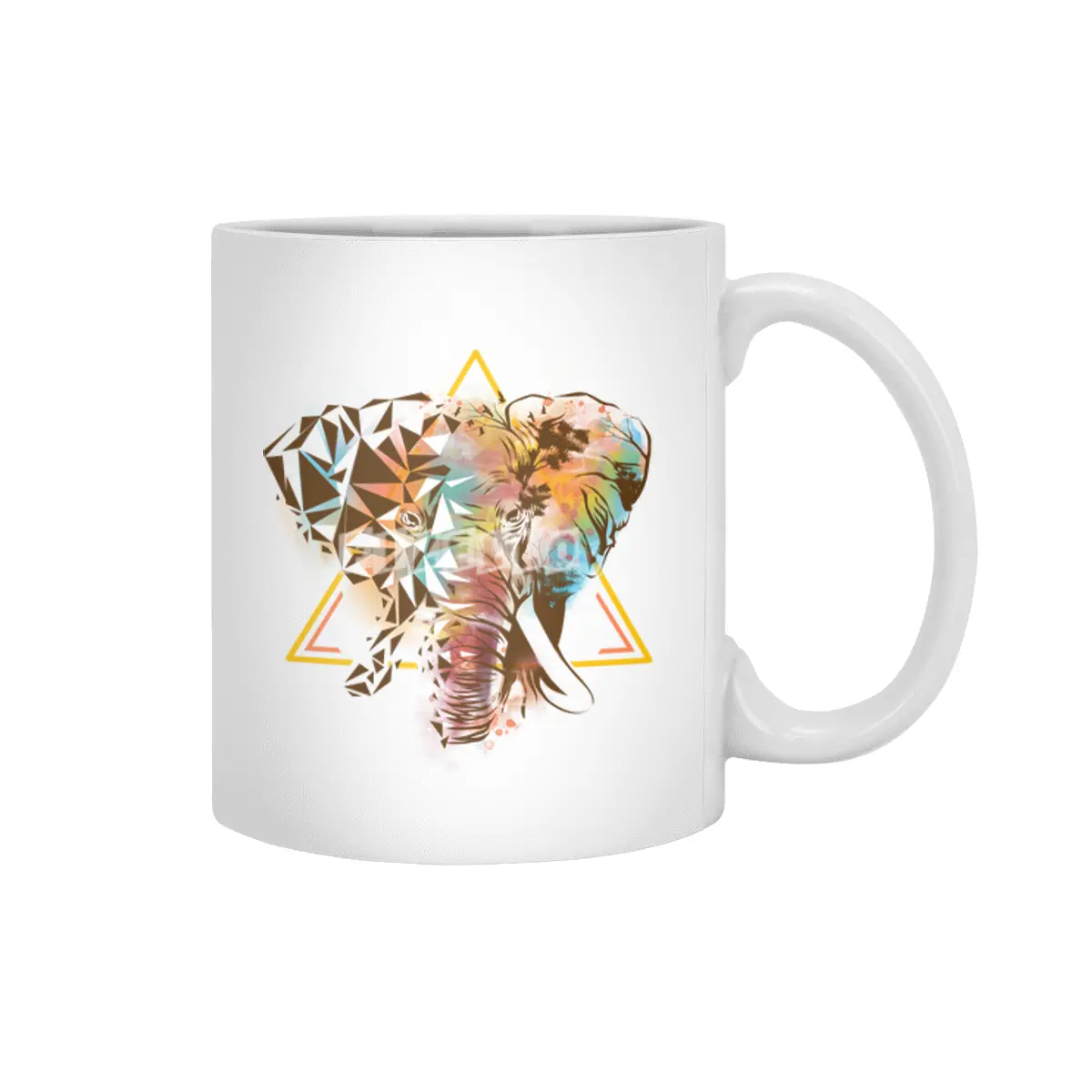 Geometric Elephant Beyaz Kupa