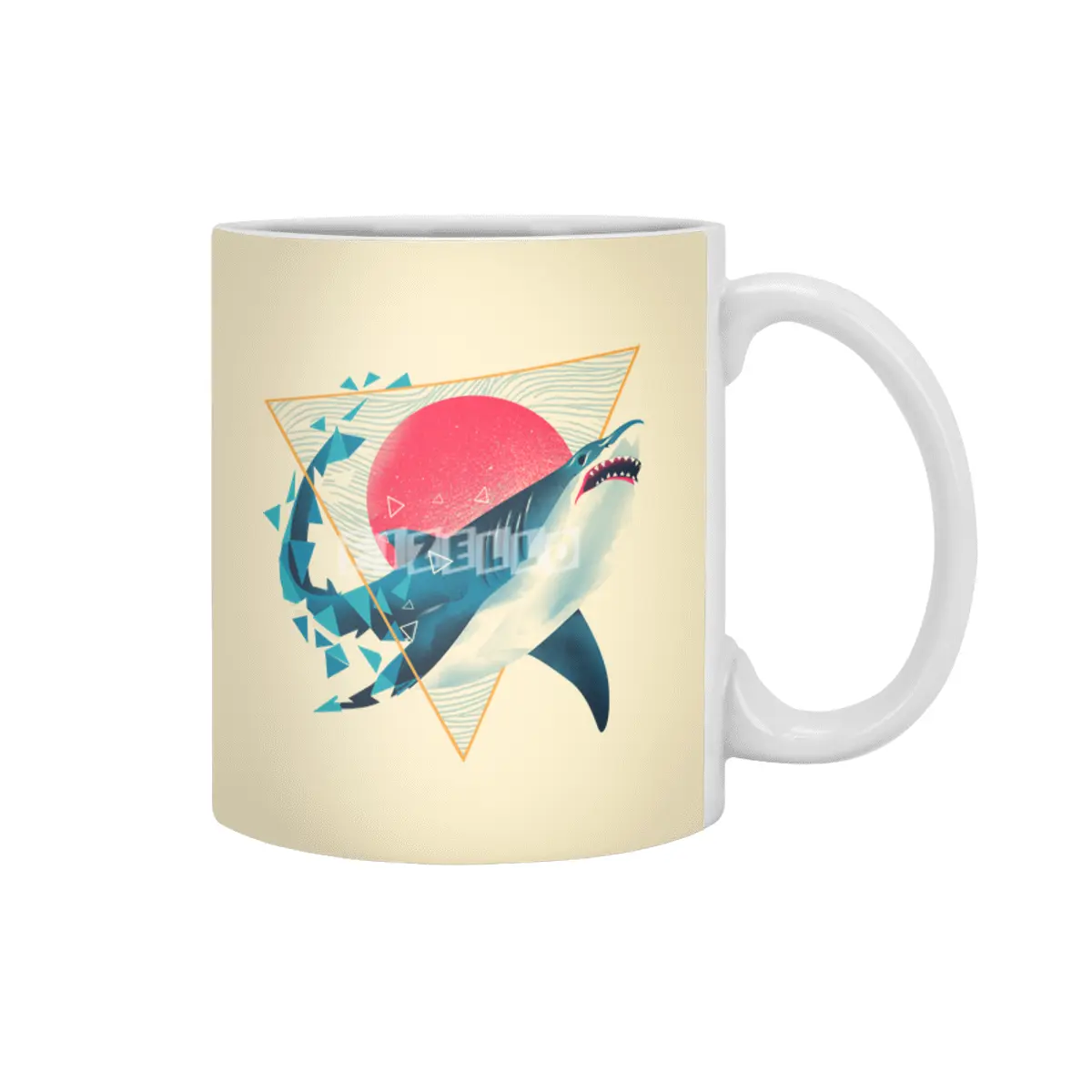 Geometric Shark Beyaz Kupa