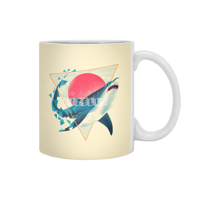 Geometric Shark Beyaz Kupa