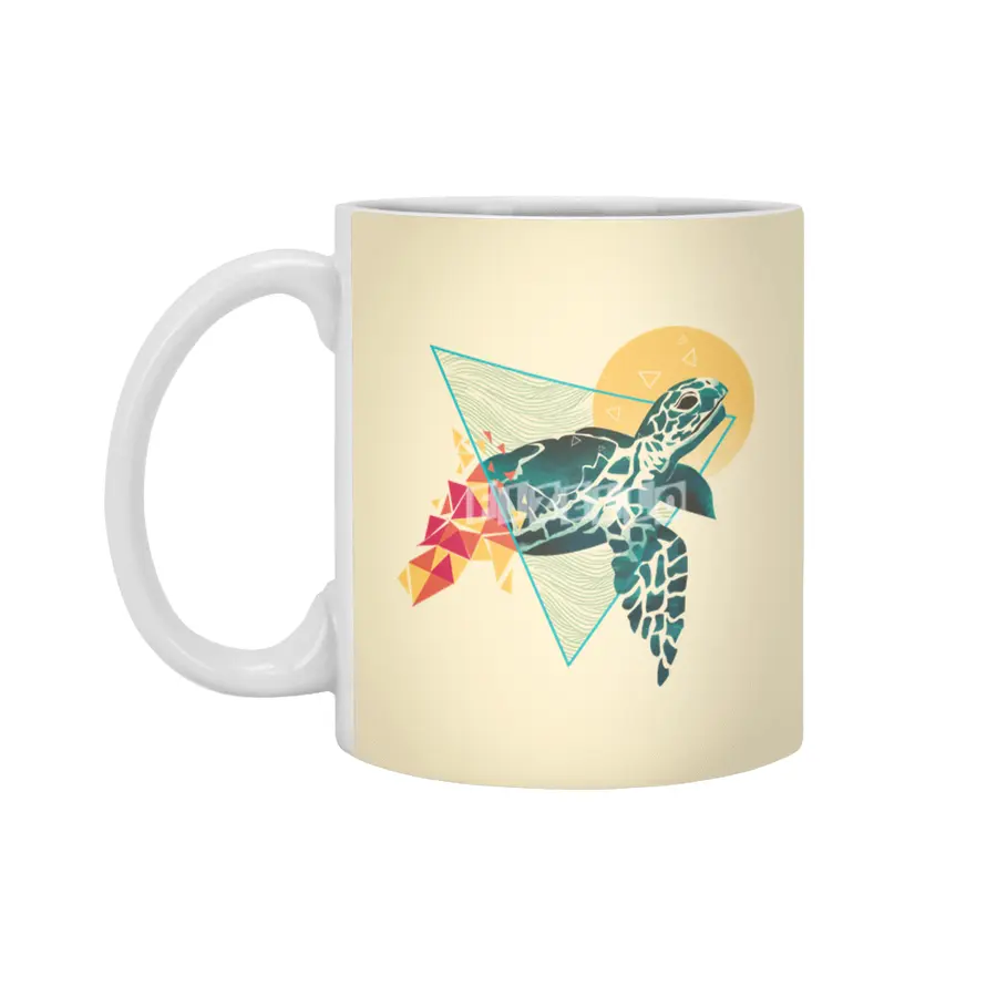Geometric Turtle Beyaz Kupa