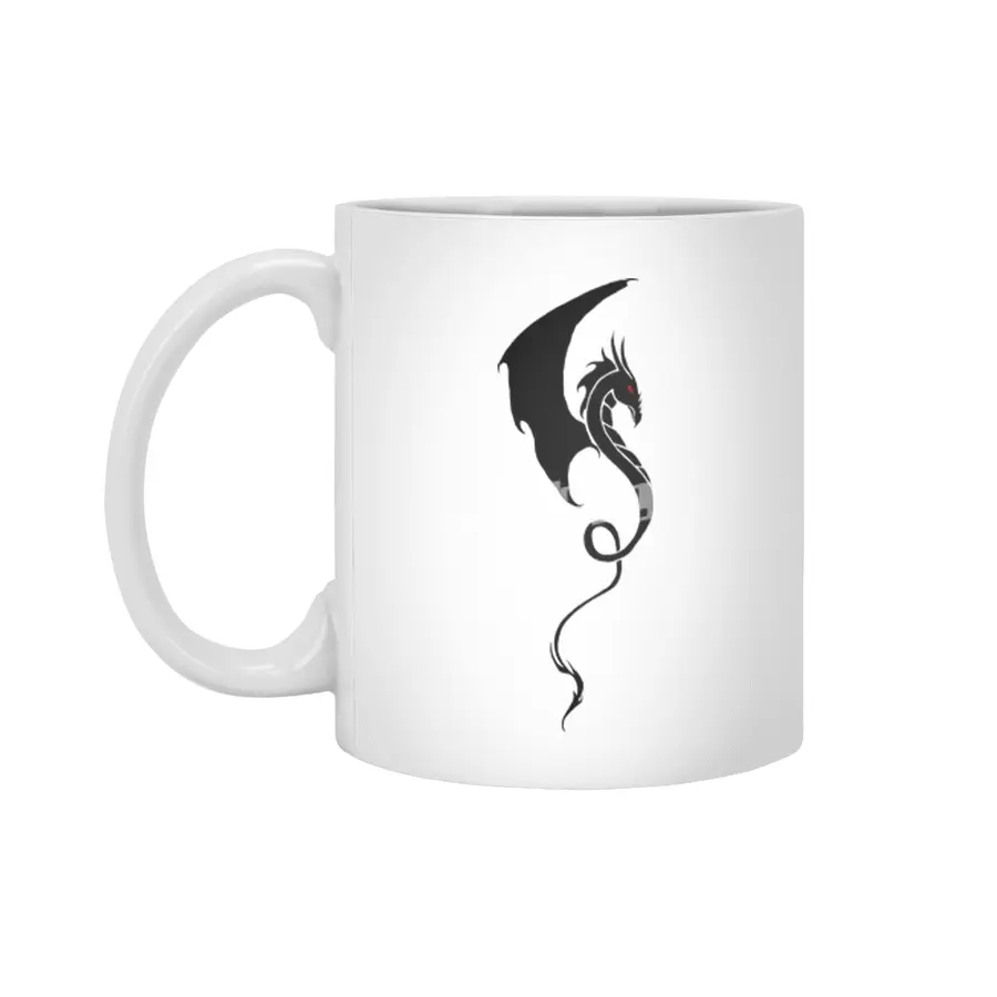 Tribal Dragon Profile Beyaz Kupa