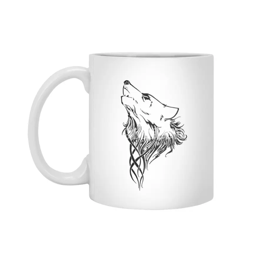 Tribal Wolf Beyaz Kupa