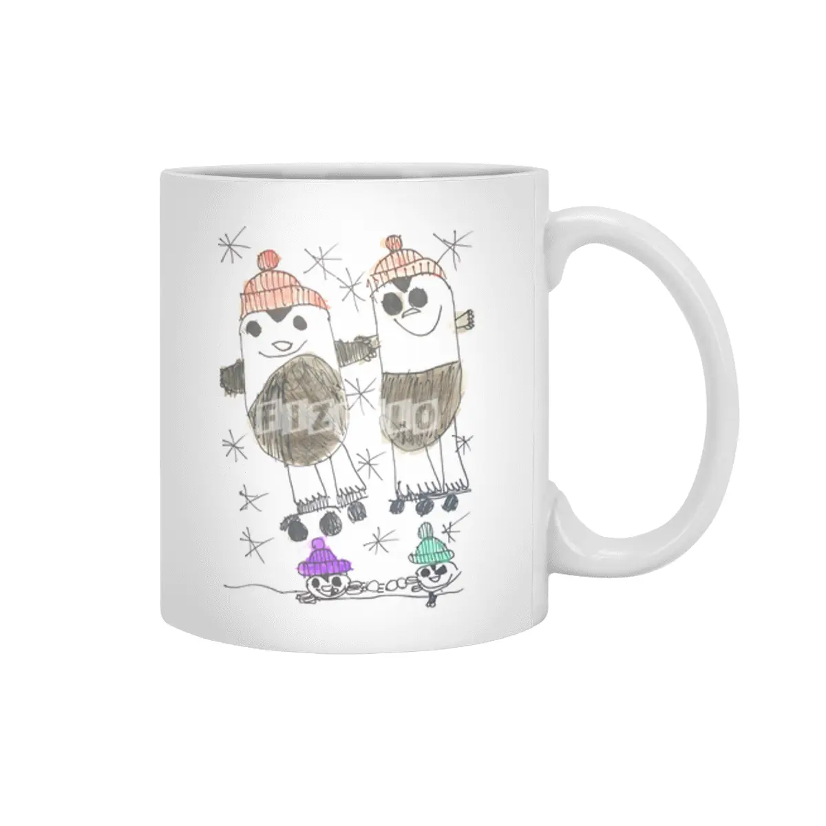 Four Cute Penguins Beyaz Kupa
