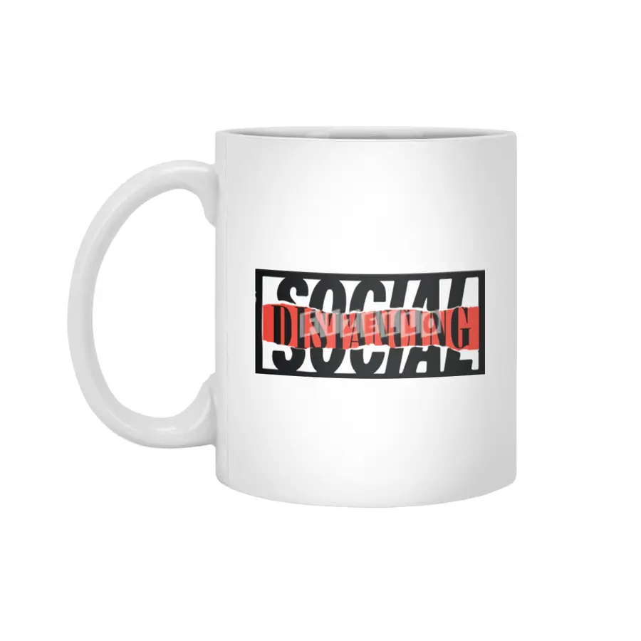 Social Distance Distortion Beyaz Kupa