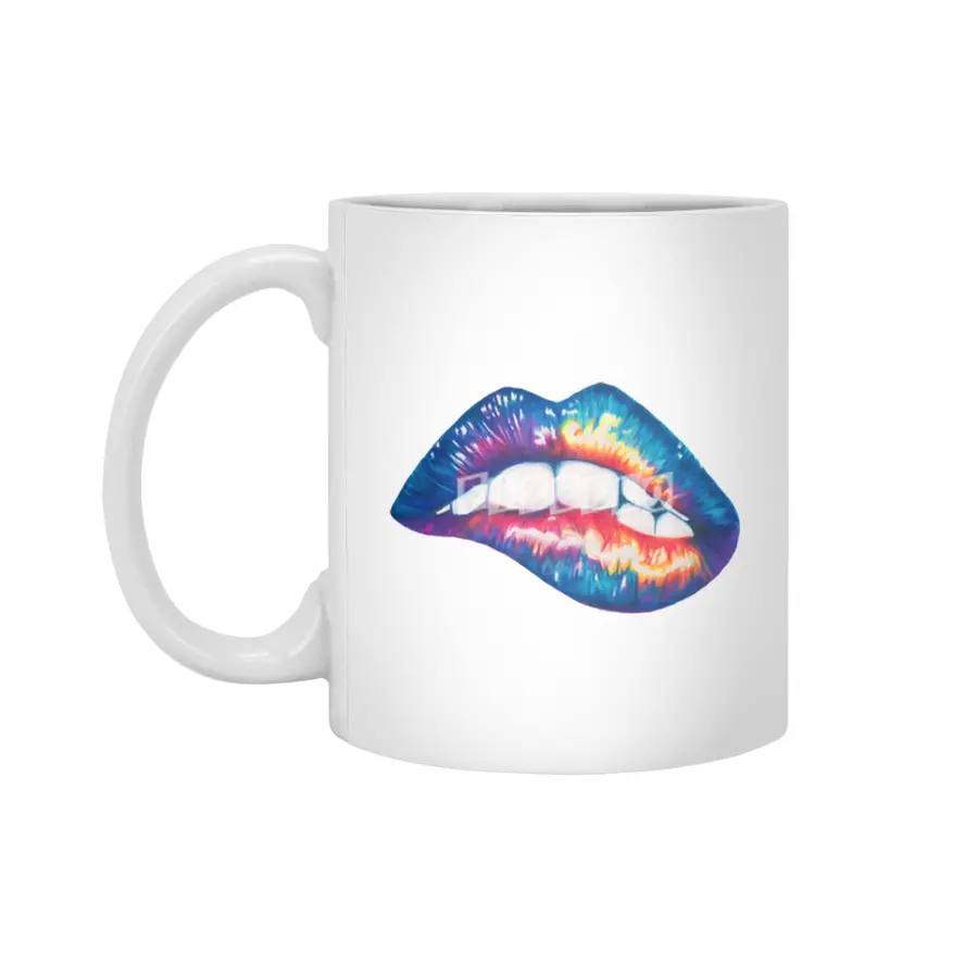 Rainbow Lip Bite Beyaz Kupa