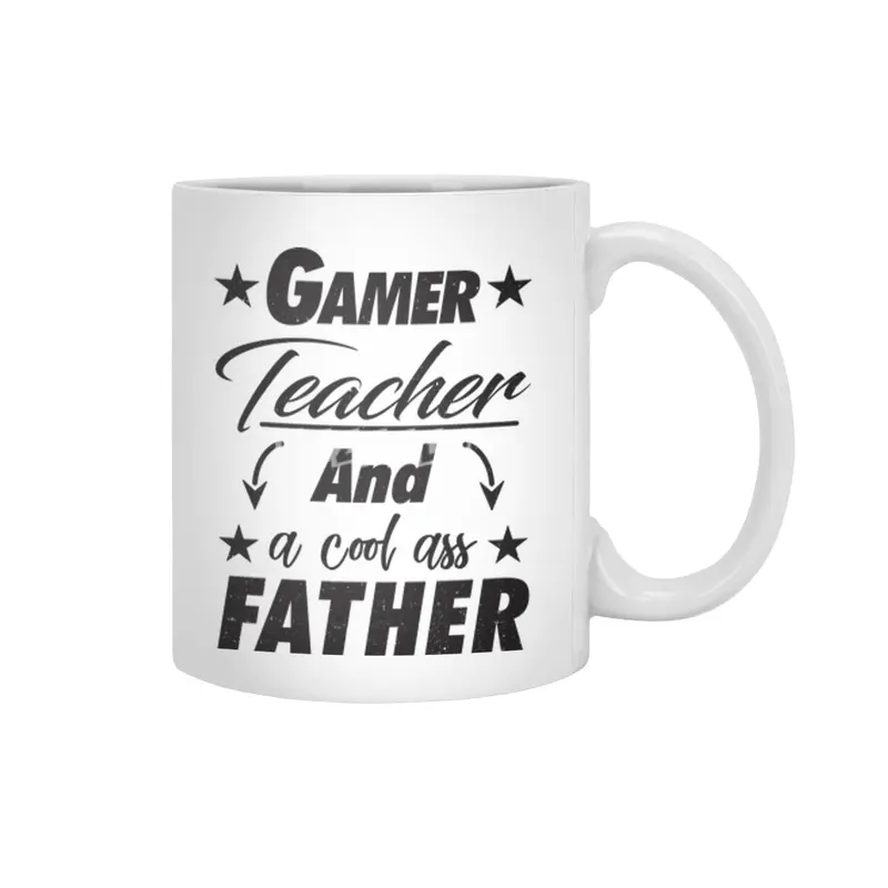 Gamer Teacher Father Beyaz Kupa