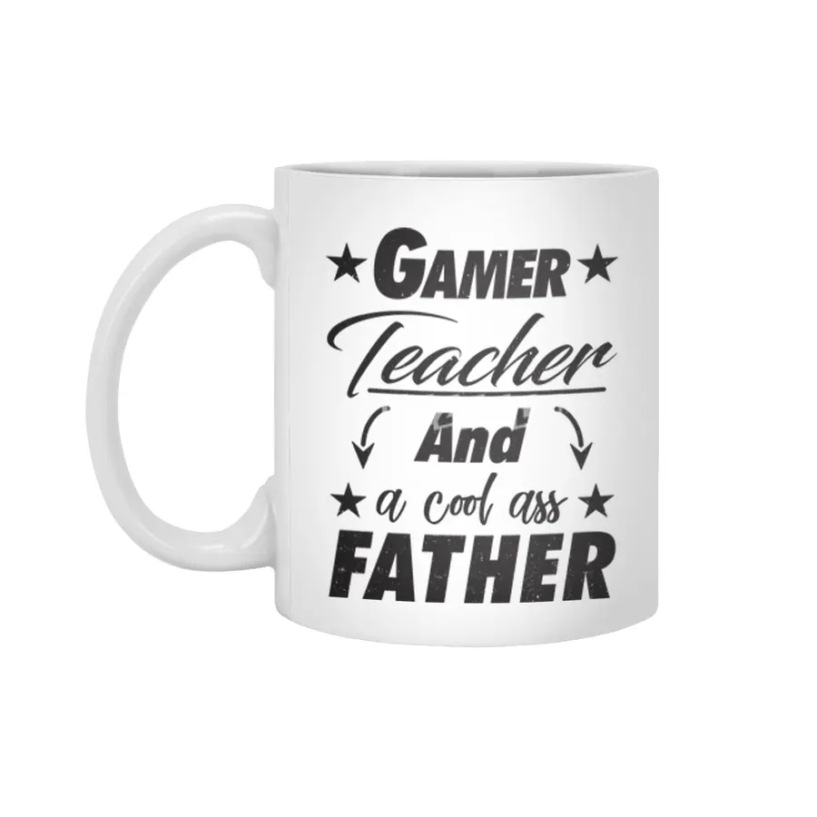 Gamer Teacher Father Beyaz Kupa