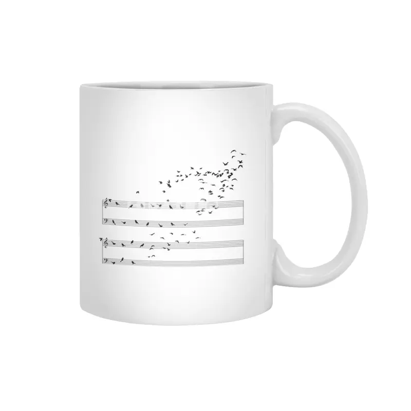 Musical Notes Beyaz Kupa