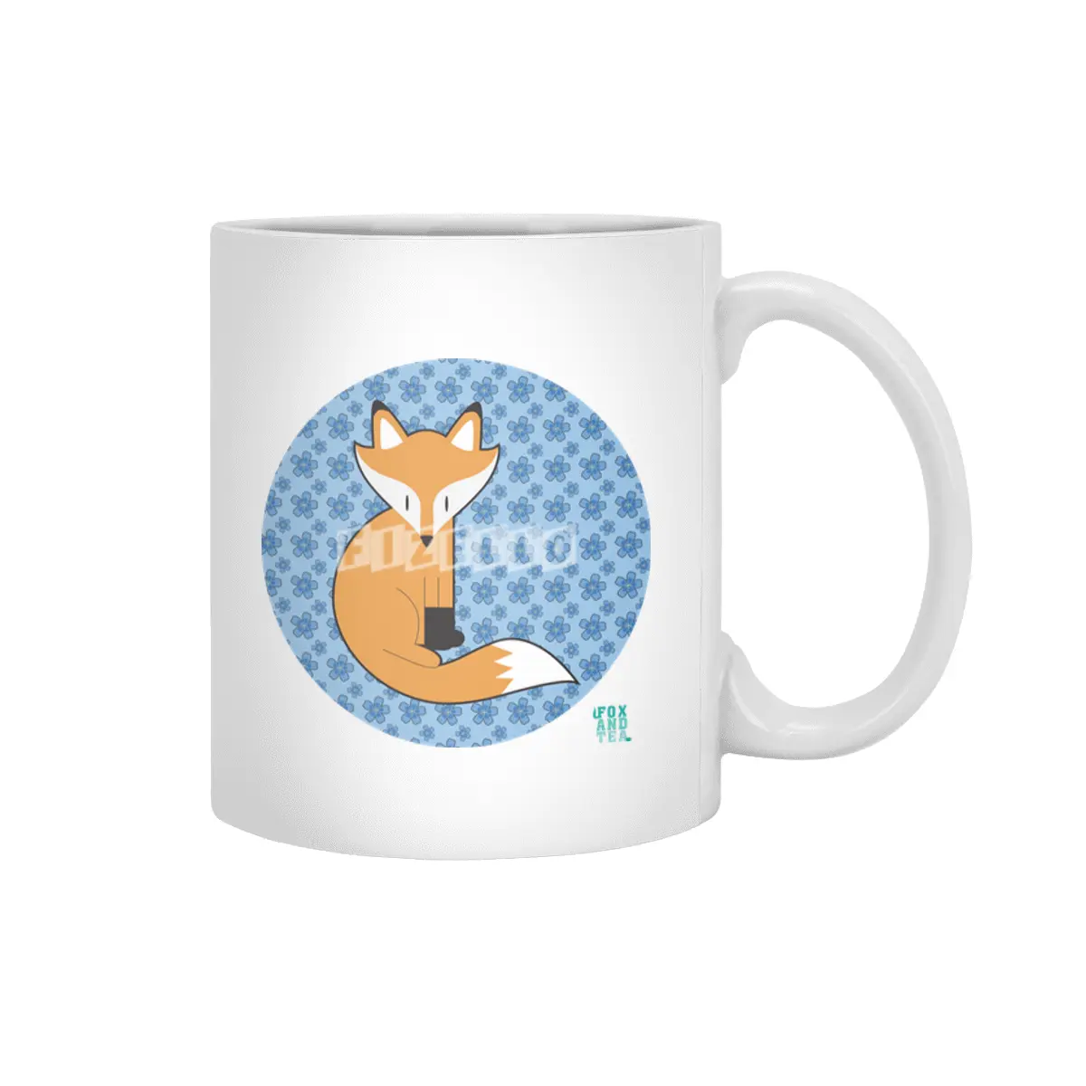 Fox And Tea_ flower power Beyaz Kupa