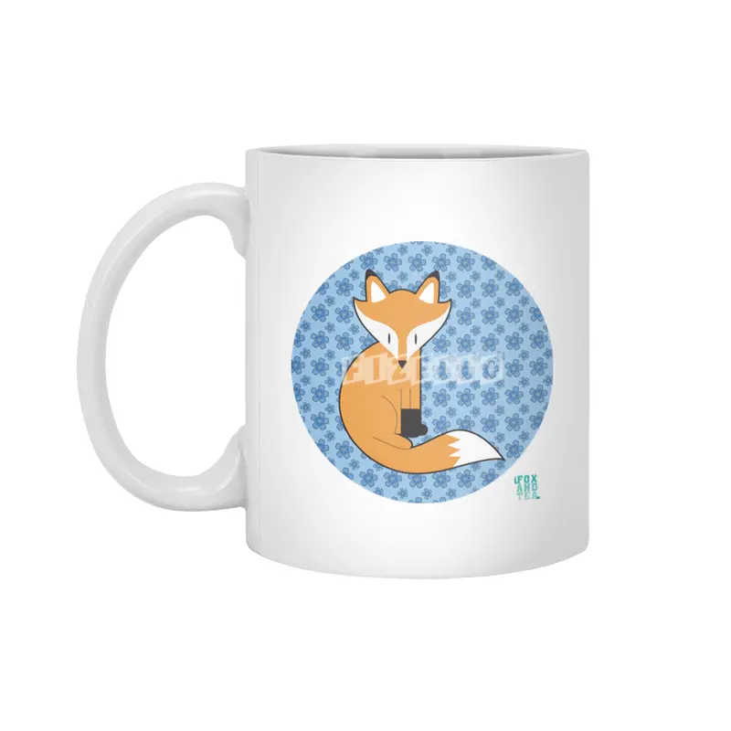 Fox And Tea_ flower power Beyaz Kupa