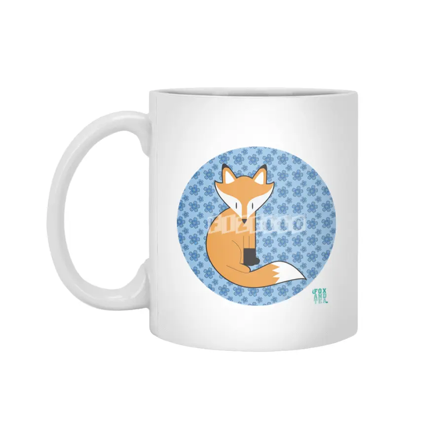Fox And Tea_ flower power Beyaz Kupa