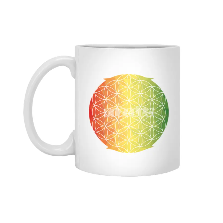 Rasta Flower of Life Beyaz Kupa