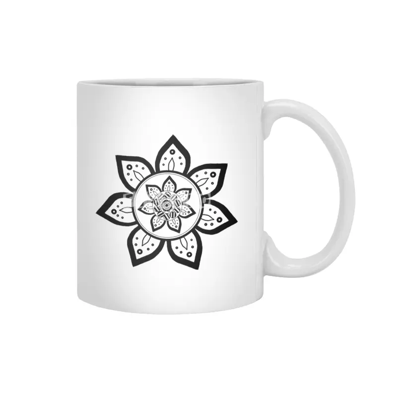 Zen Flower Black Beyaz Kupa