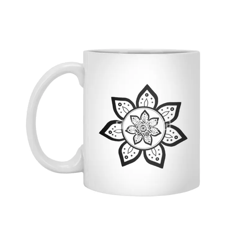Zen Flower Black Beyaz Kupa