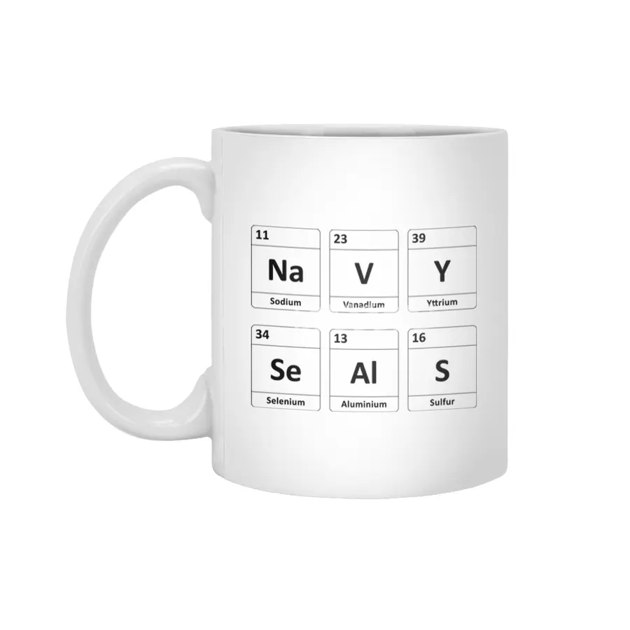 Navy SEALs Periodic Table Elements Beyaz Kupa
