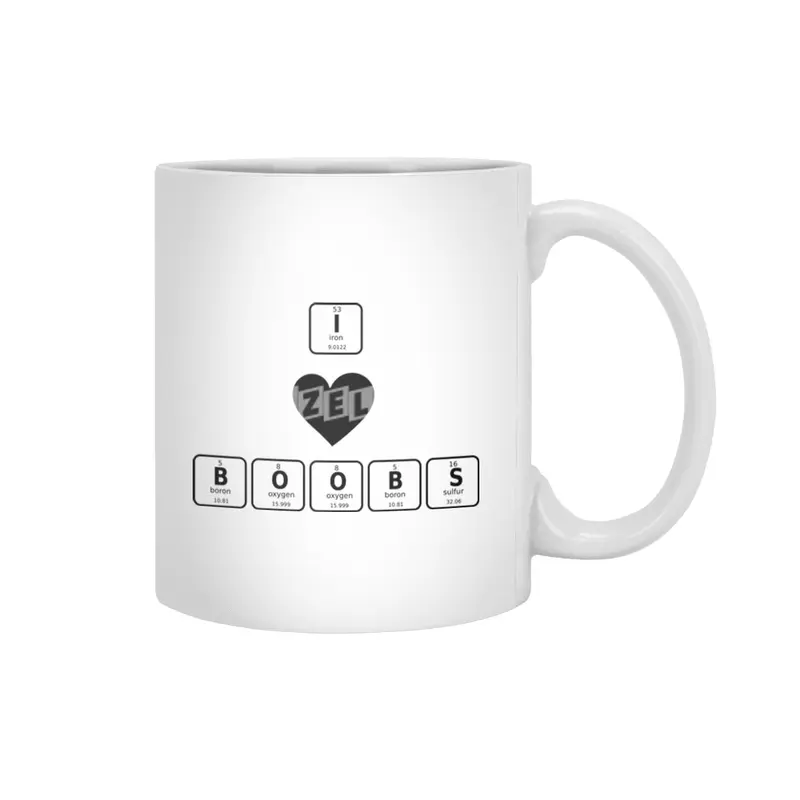 I love boobs  - periodic table Beyaz Kupa