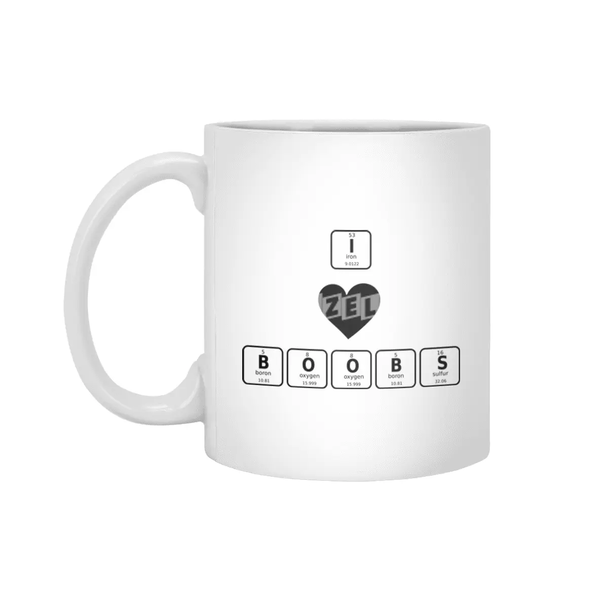 I love boobs - periodic table Beyaz Kupa