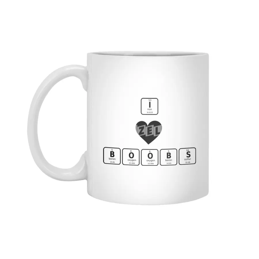 I love boobs  - periodic table Beyaz Kupa