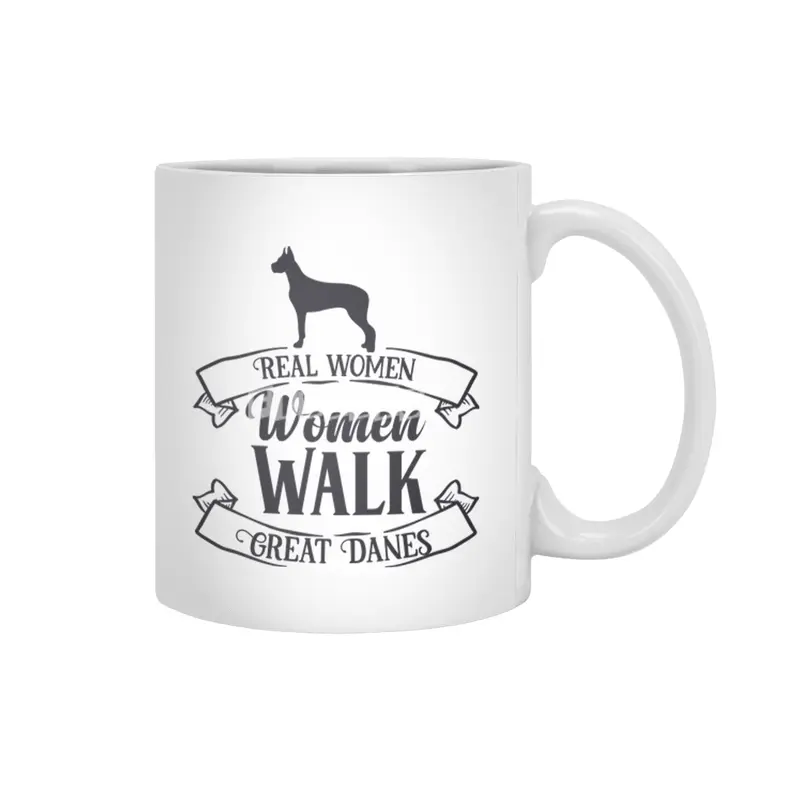 Real Women Walk Great Danes Beyaz Kupa