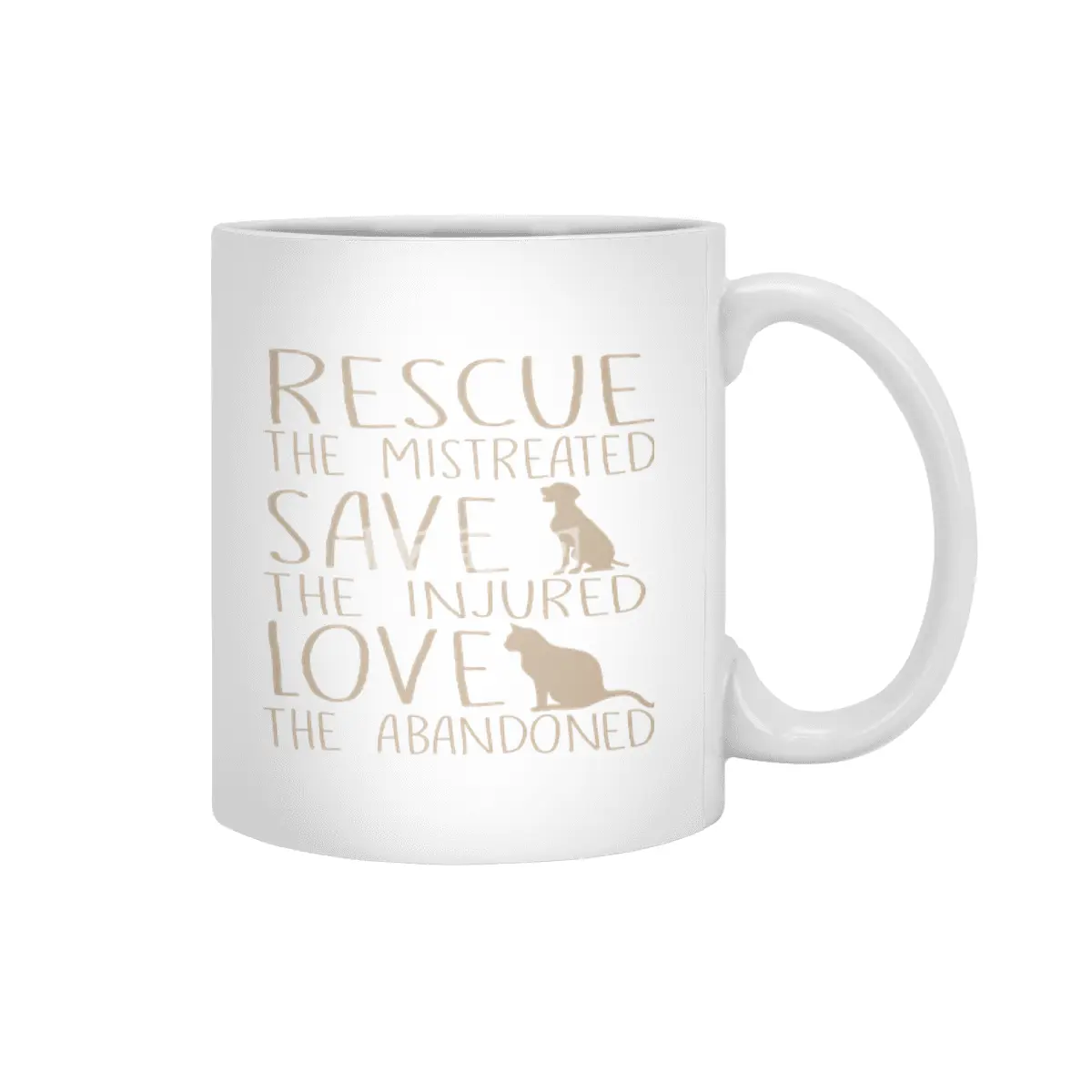 Rescue Saves the Mistreated Save The Injured Love Beyaz Kupa