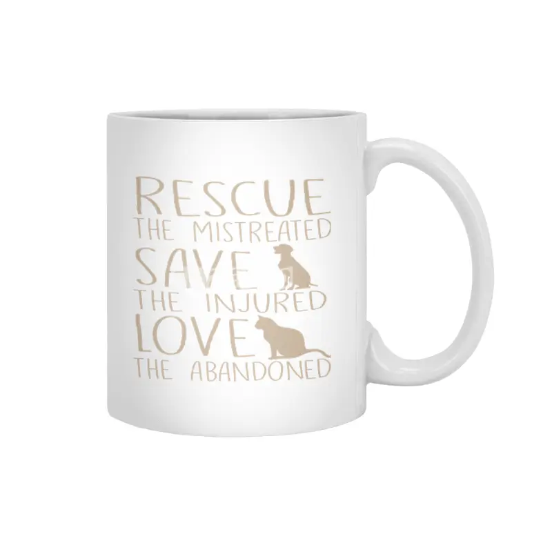 Rescue Saves the Mistreated Save The Injured Love Beyaz Kupa