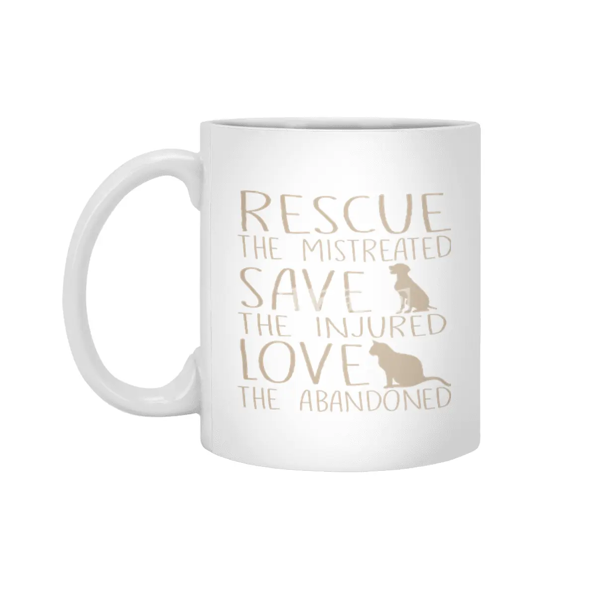Rescue Saves the Mistreated Save The Injured Love Beyaz Kupa