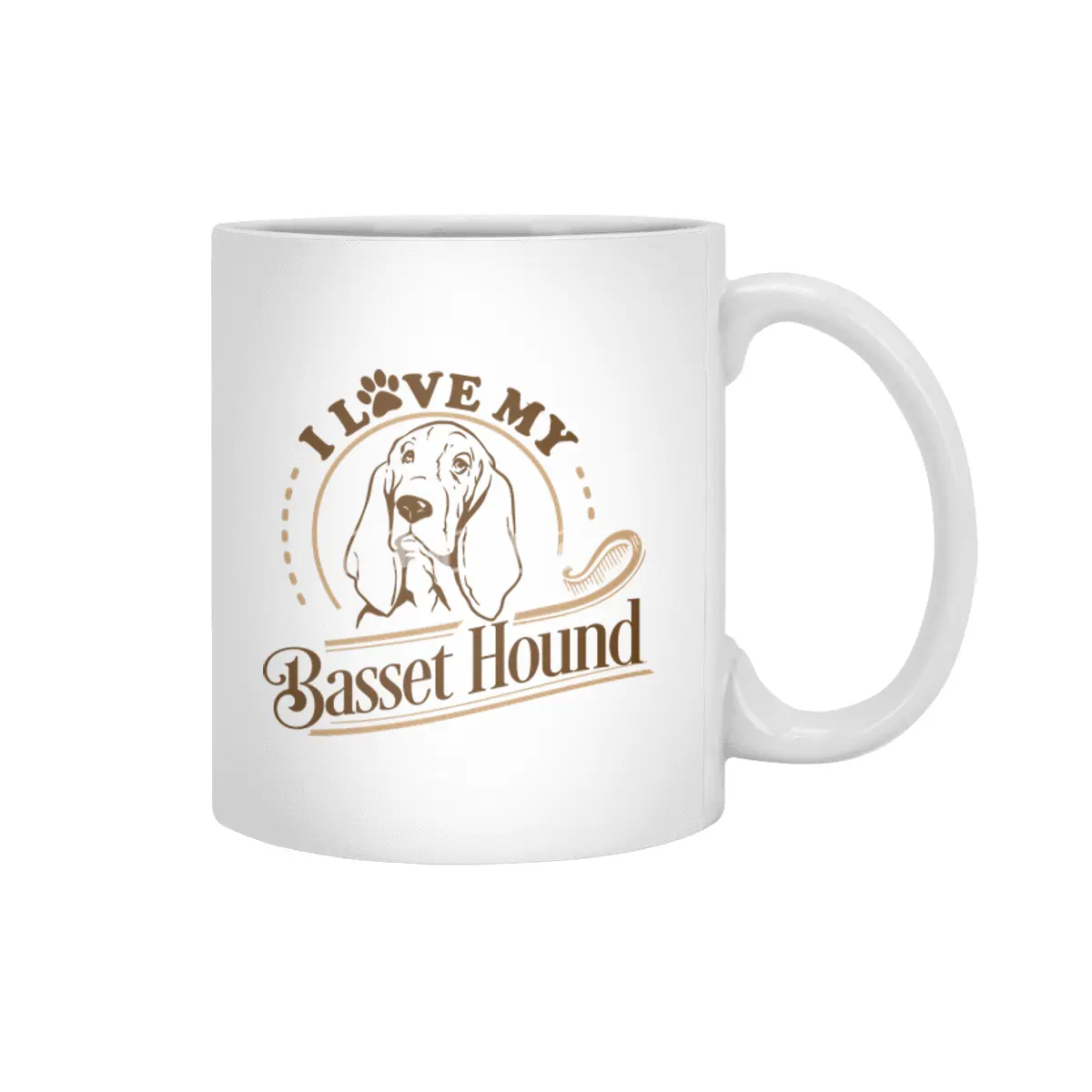 I Love My Basset Beyaz Kupa