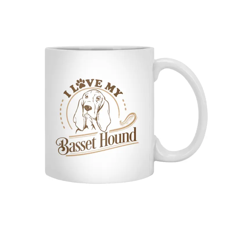 I Love My Basset Beyaz Kupa