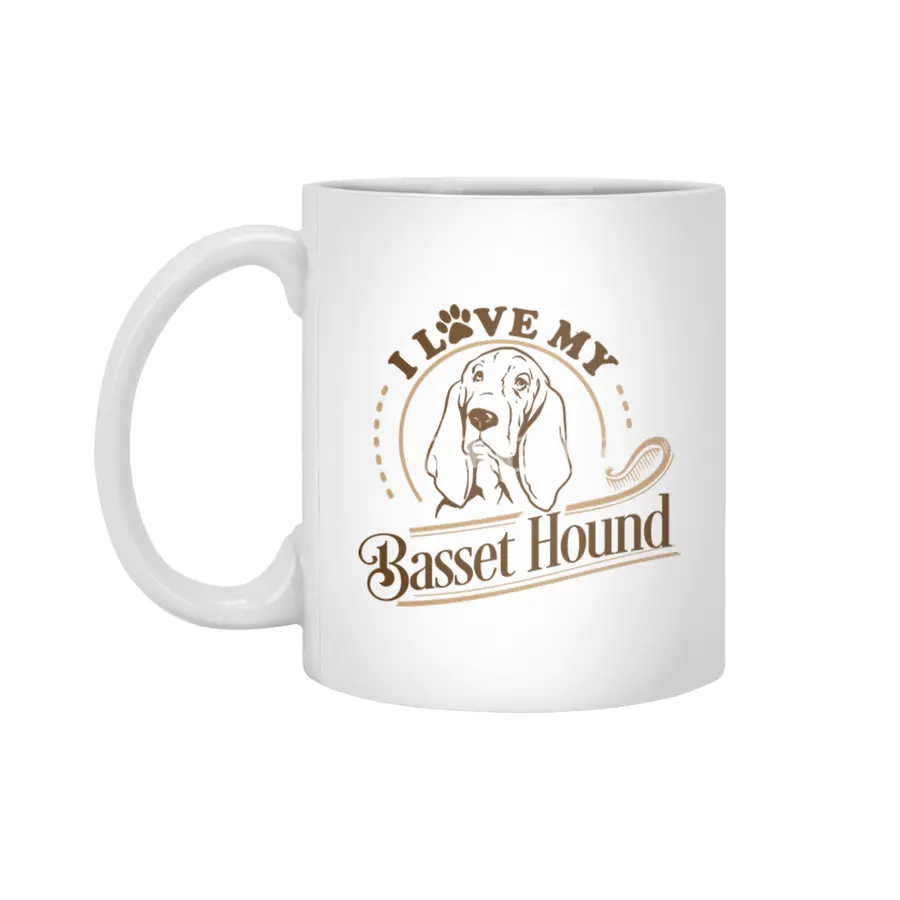 I Love My Basset Beyaz Kupa