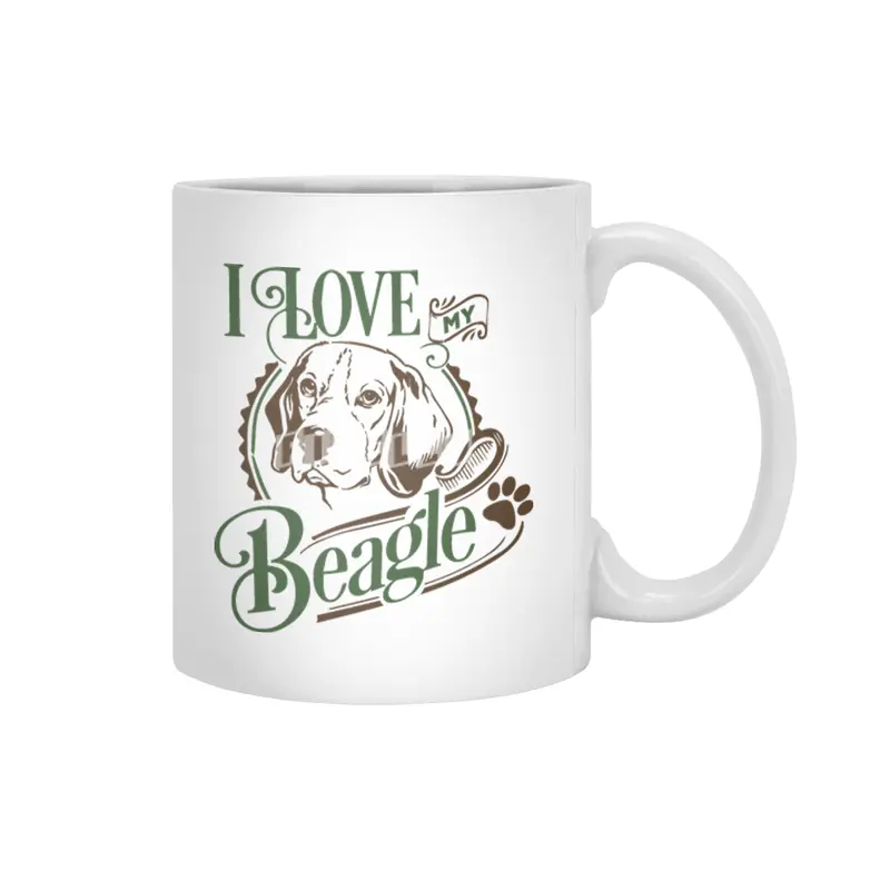 I Love My Beagle Beyaz Kupa