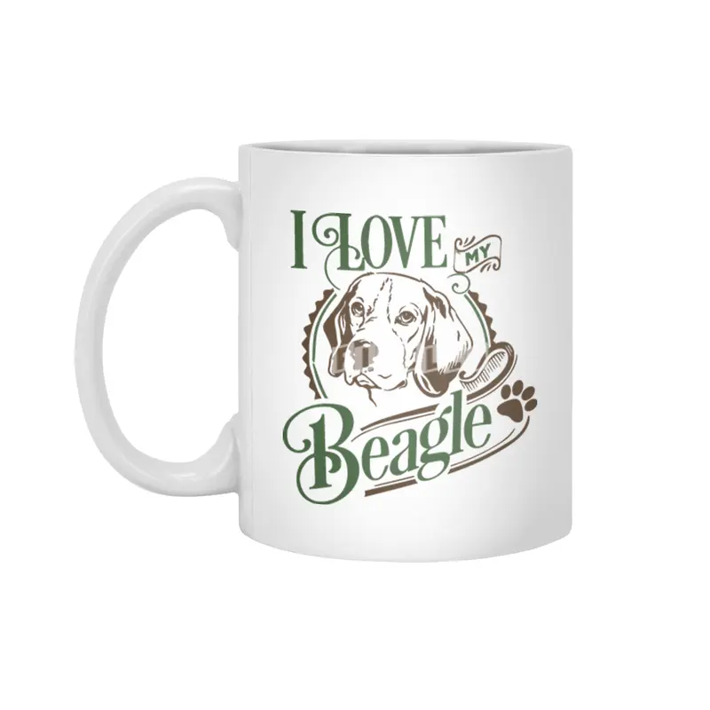 I Love My Beagle Beyaz Kupa