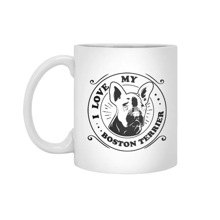I Love My Boston Terrier Beyaz Kupa