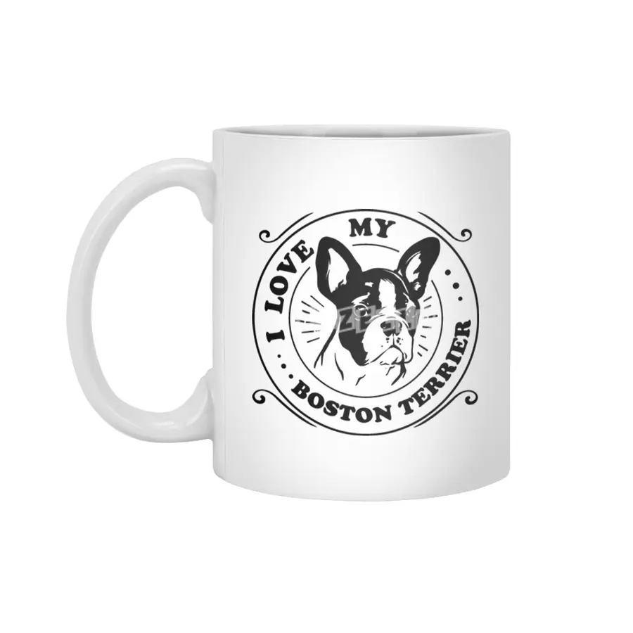 I Love My Boston Terrier Beyaz Kupa