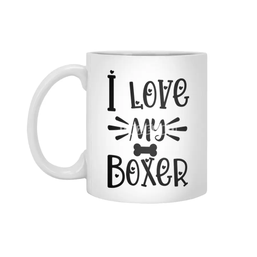 I Love My Boxer Beyaz Kupa
