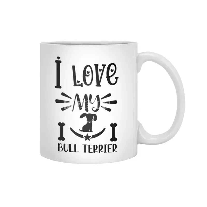 I Love My Bull Terrier Beyaz Kupa