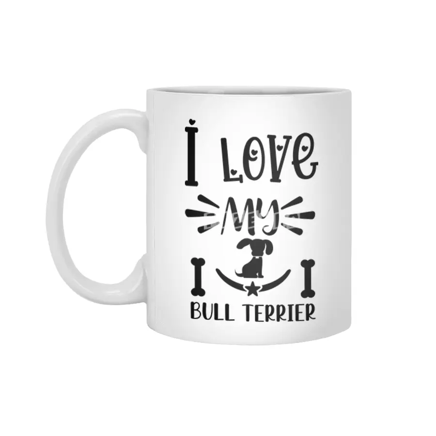 I Love My Bull Terrier Beyaz Kupa