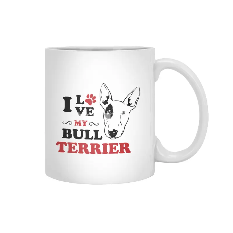 I Love My Bull Terrier Beyaz Kupa