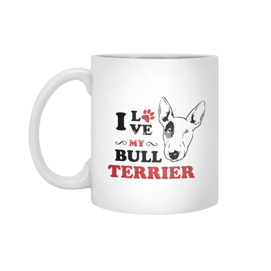 I Love My Bull Terrier Beyaz Kupa