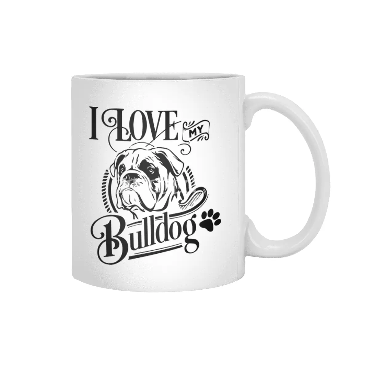 I Love My Bulldog Beyaz Kupa