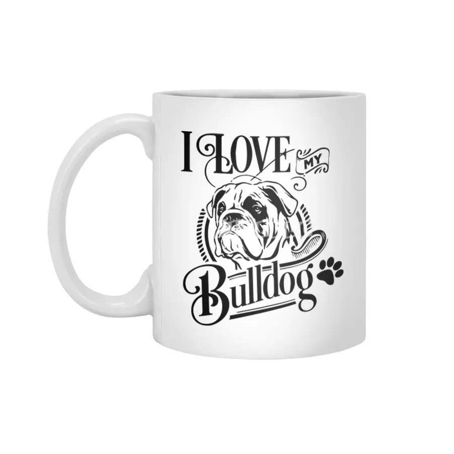 I Love My Bulldog Beyaz Kupa