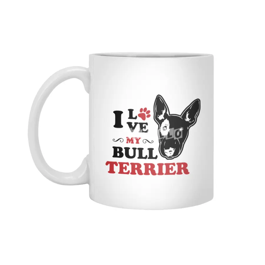 I Love My Bullterrier Beyaz Kupa