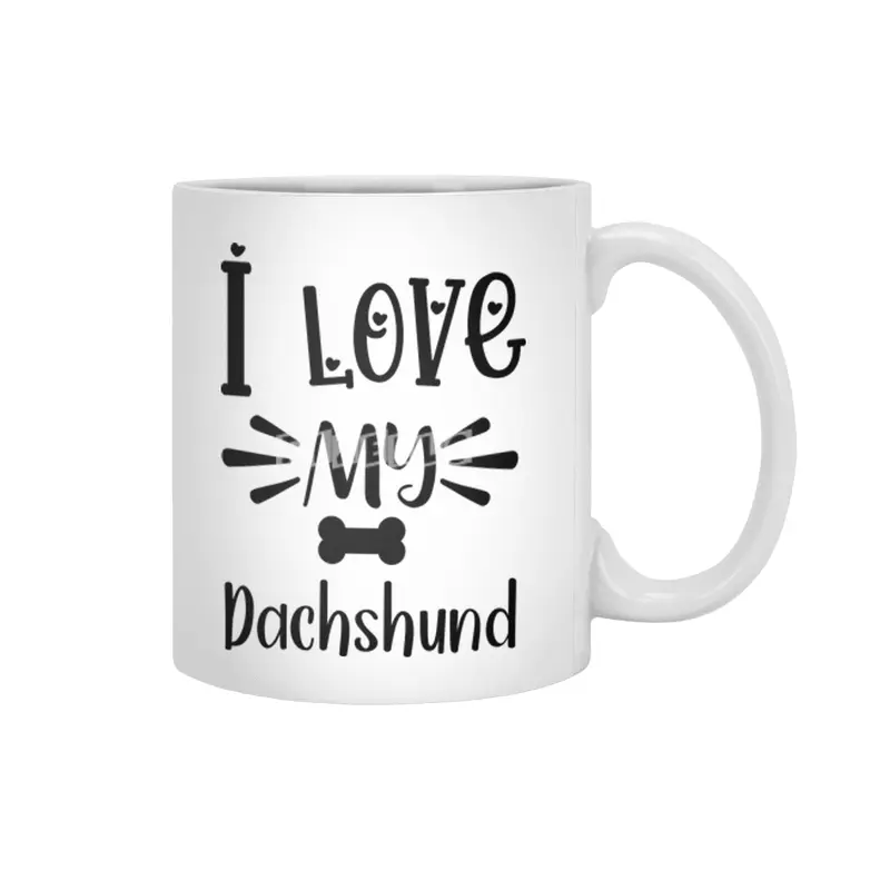 I Love My Dachshund Quote Beyaz Kupa